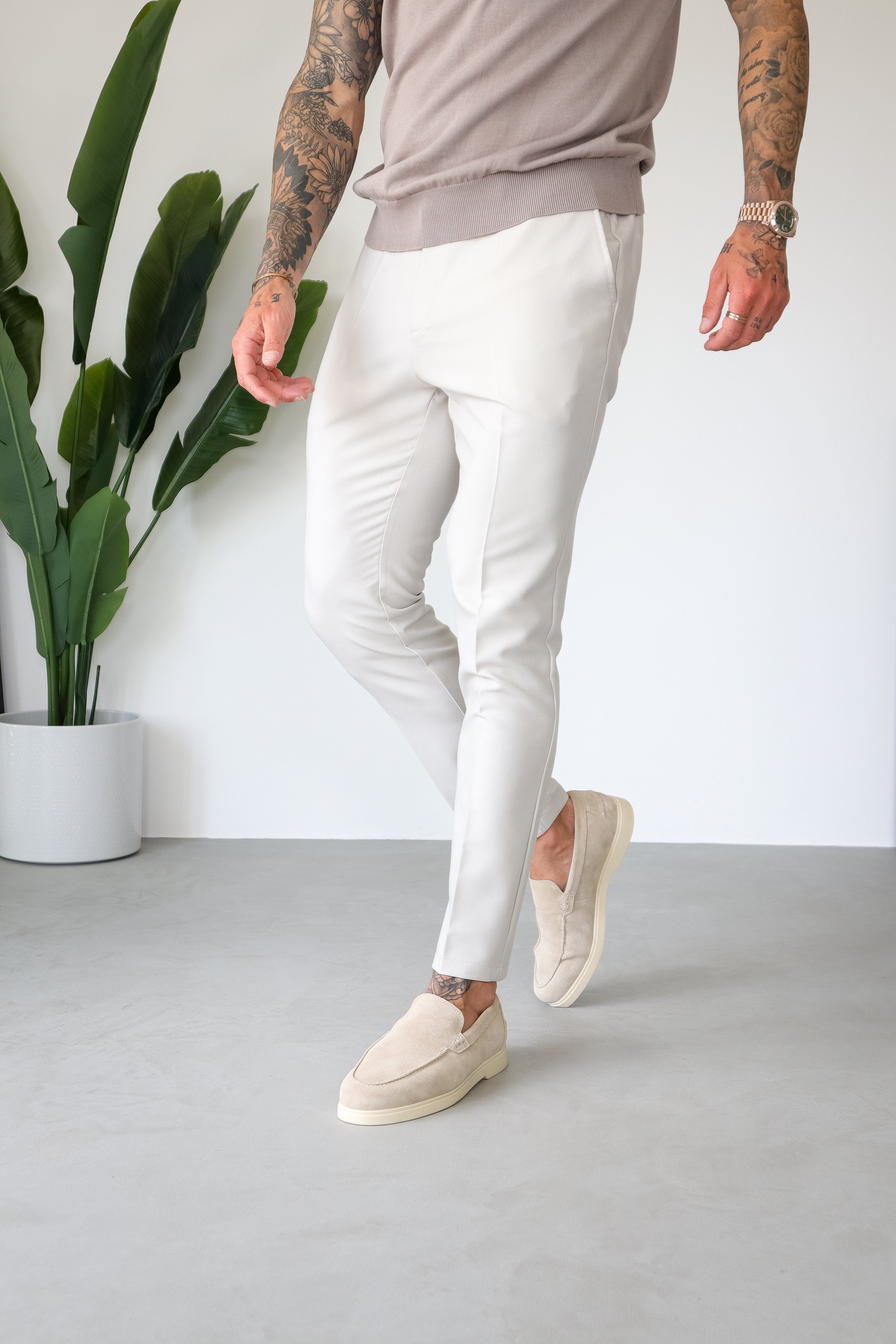 STRETCH WOVEN TROUSER - SAND