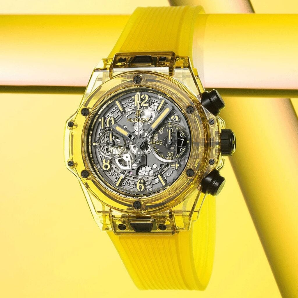 HUB Big Bang Unico Black Yellow Sapphire 42mm Men's Chronograph