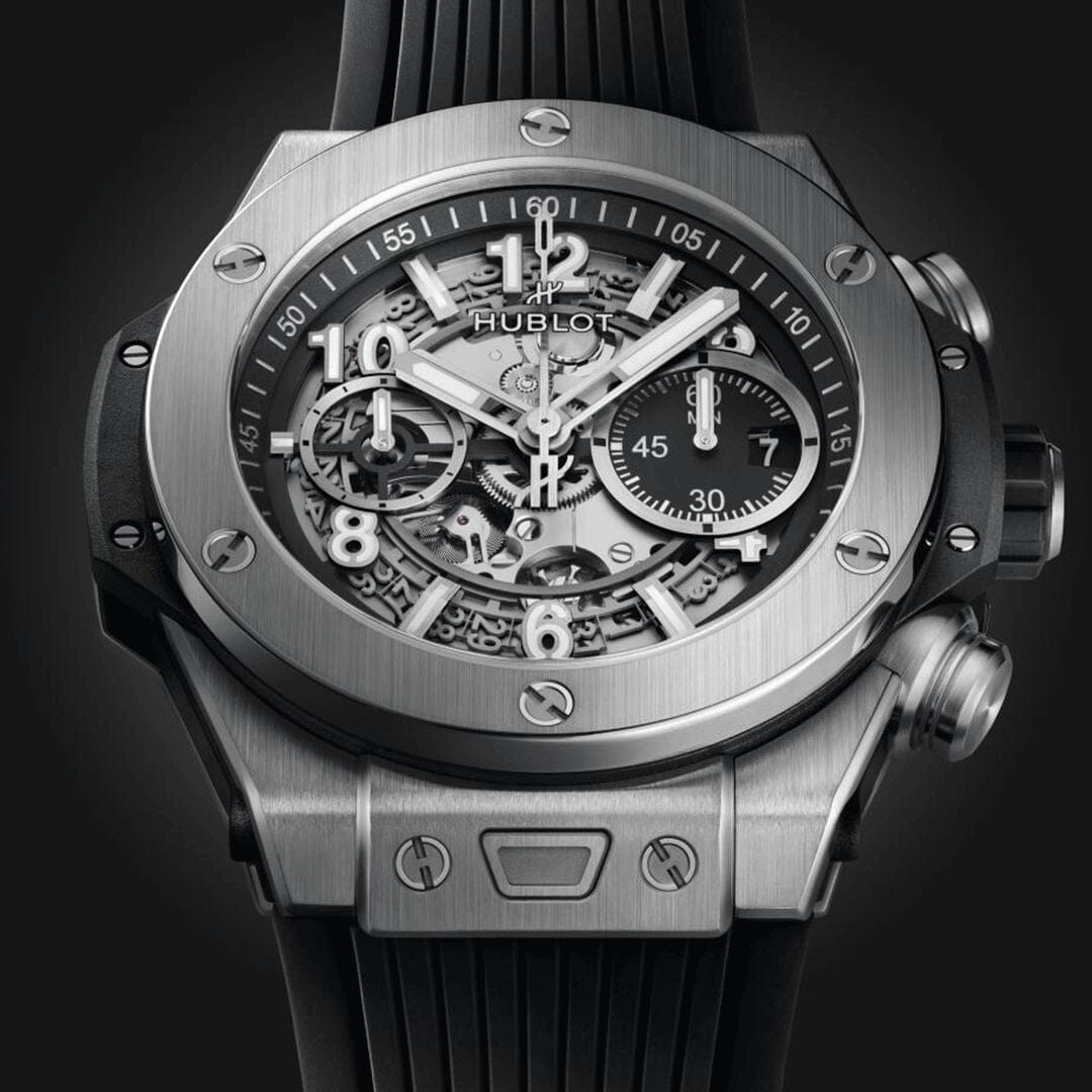 HUB Big Bang Unico Silver Black 44mm Men's Chronograph