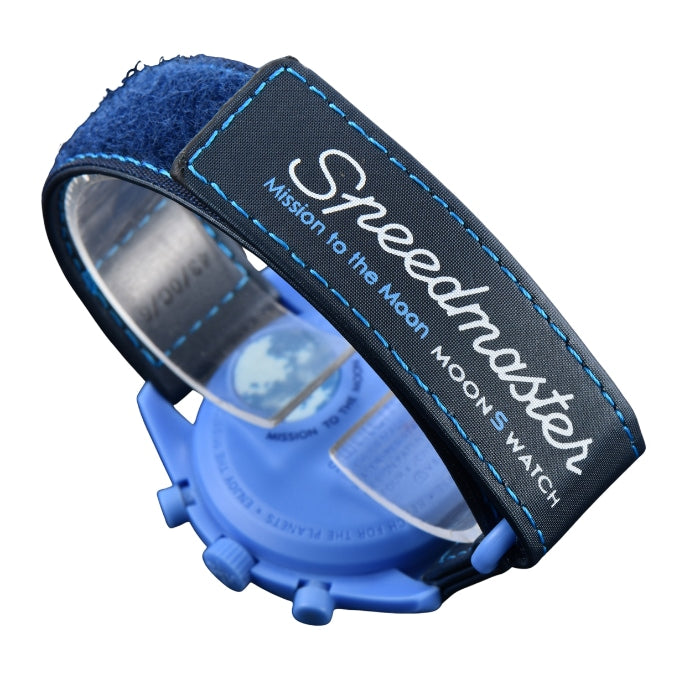 OM x SW Speedmaster Moonswatch "mission to the Blue Moonphase" Men's Chronograph