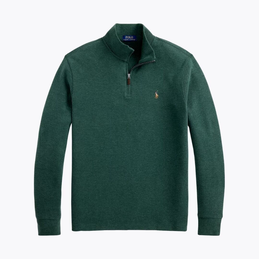 RL Estate-Rib Sweater with Quarter Zip