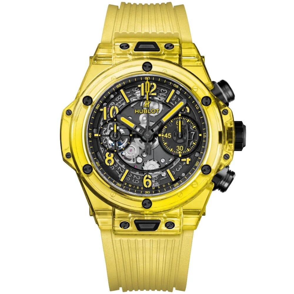 HUB Big Bang Unico Black Yellow Sapphire 42mm Men's Chronograph