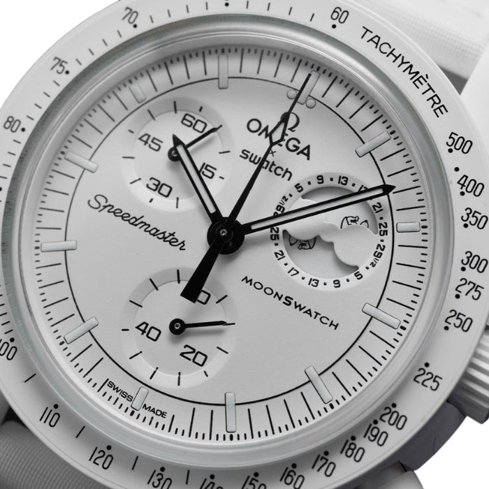 OM x SW Speedmaster Moonswatch "mission to the Moonphase – Full Moon" Chronograph