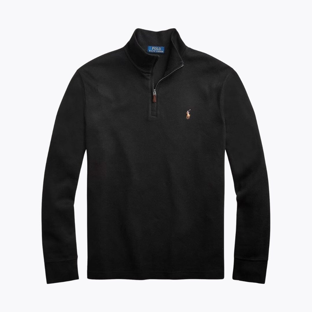 RL Estate-Rib Sweater with Quarter Zip
