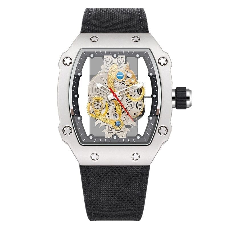 PD Skeleton Mech Men's Wristwatch with Skeleton-Dial