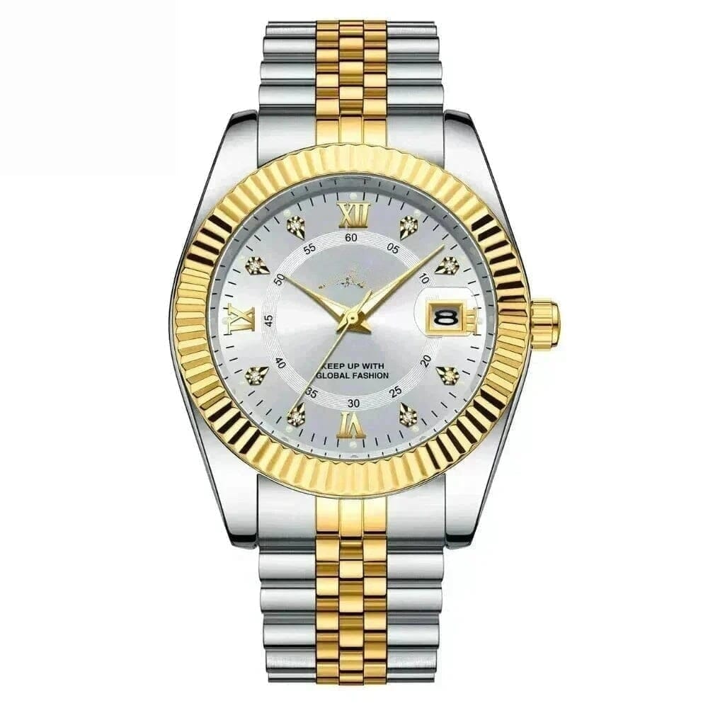 PD Goldenstar 40mm Men's Wristwatch - Waterproof - Stainless Steel