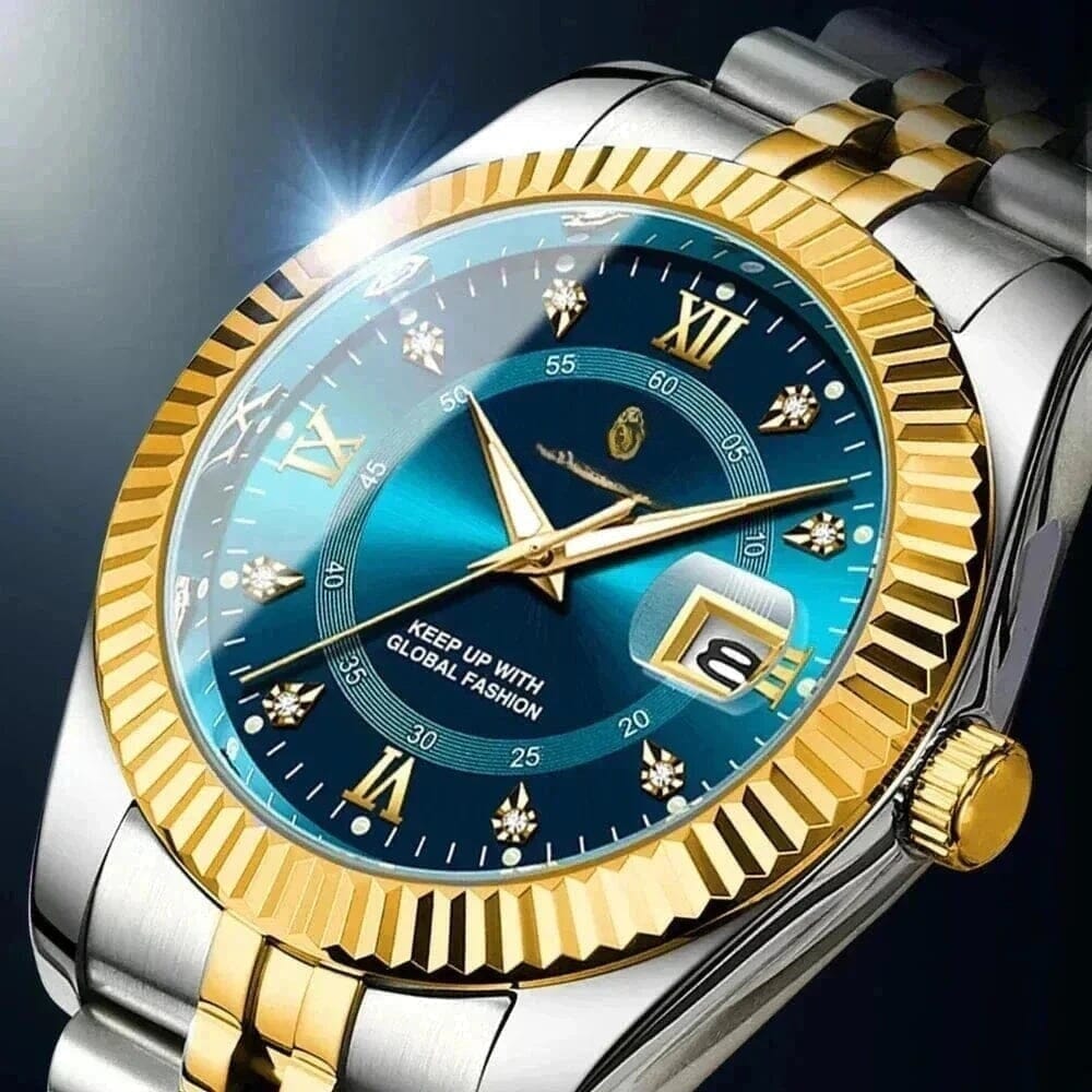 PD Goldenstar 40mm Men's Wristwatch - Waterproof - Stainless Steel