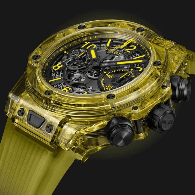HUB Big Bang Unico Black Yellow Sapphire 42mm Men's Chronograph