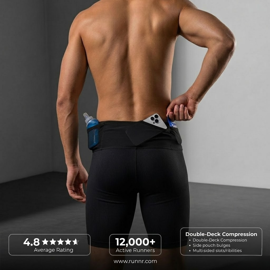 RUNNR™ Compression Double-Deck Shorts – Elite Fit for Running & Training