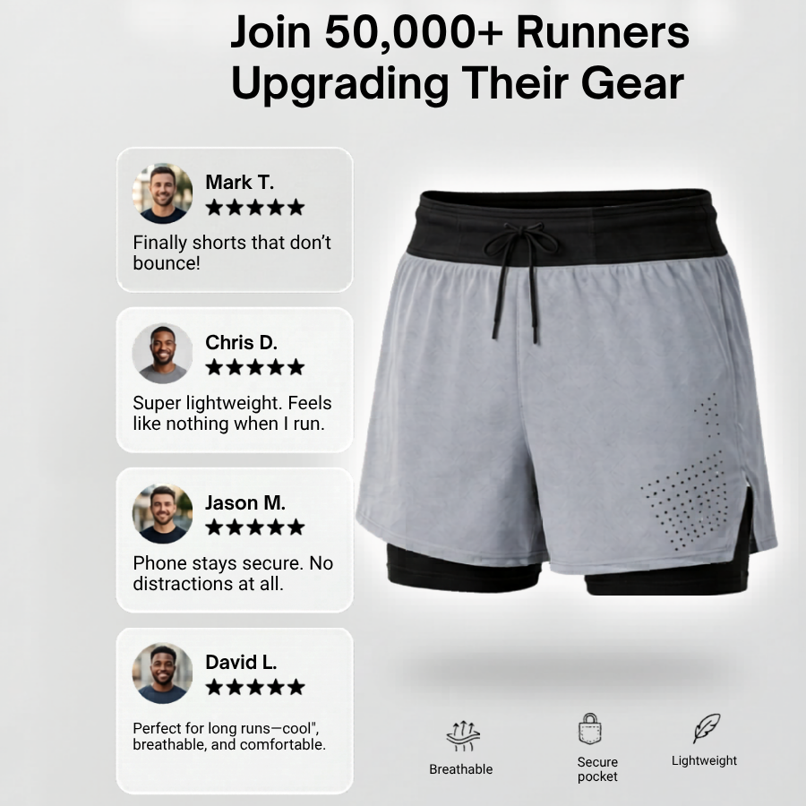RUNNR 2-in-1 Trail Running Sports Shorts