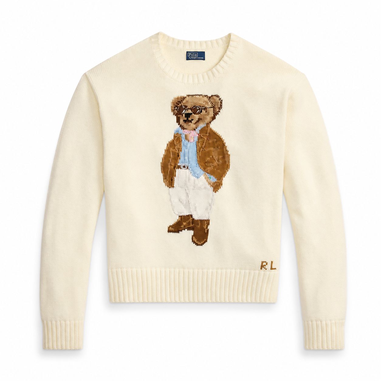 RL Polo Bear Cotton-Sweater with Crew Neck