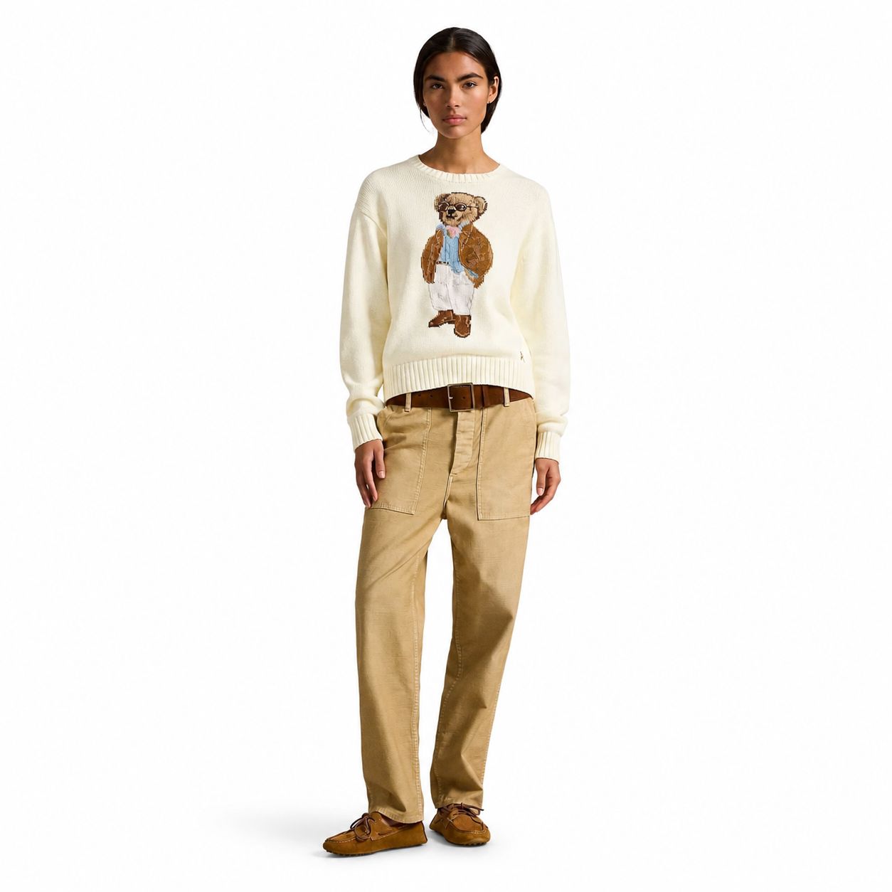 RL Polo Bear Cotton-Sweater with Crew Neck