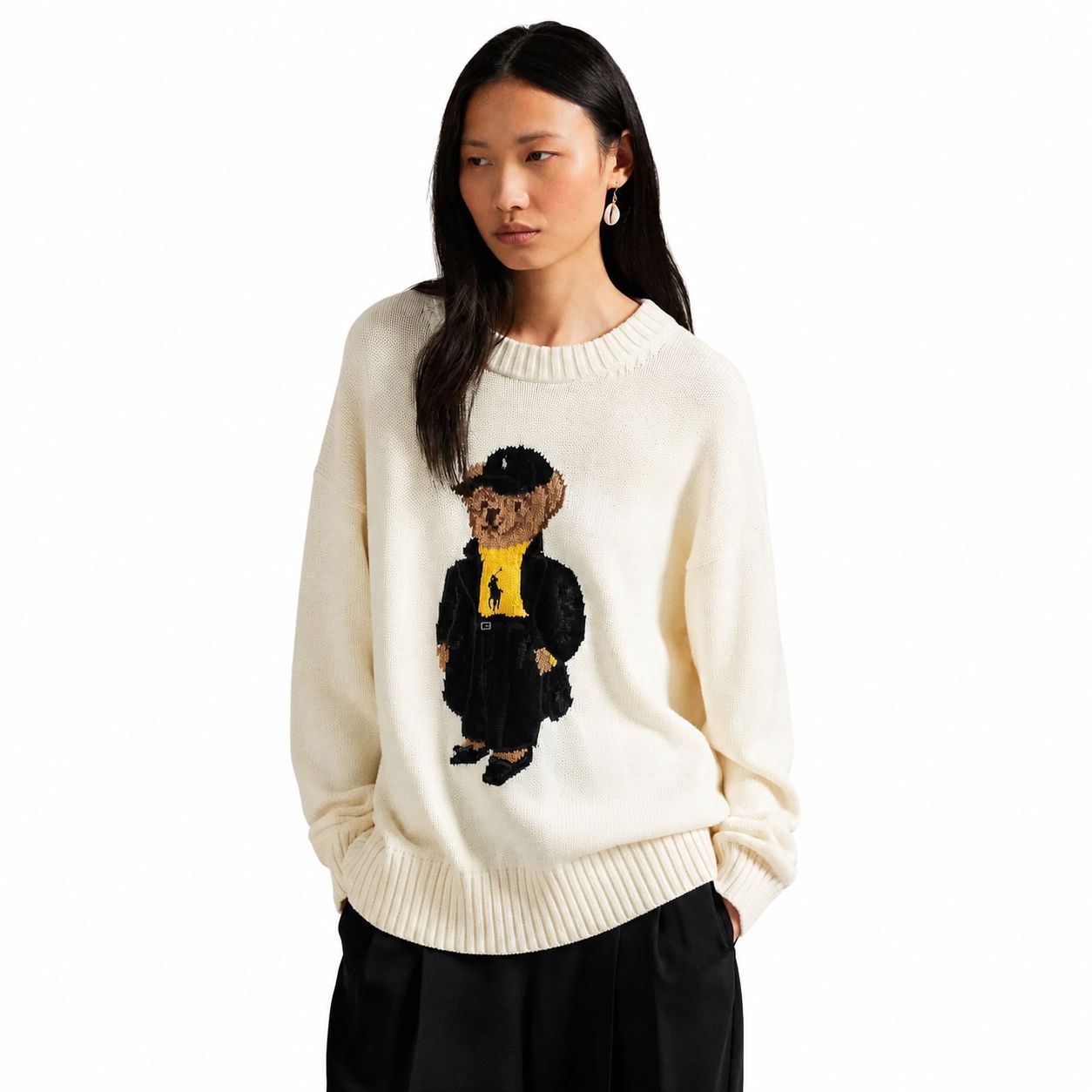 RL Polo Bear Cotton-Sweater with Crew Neck