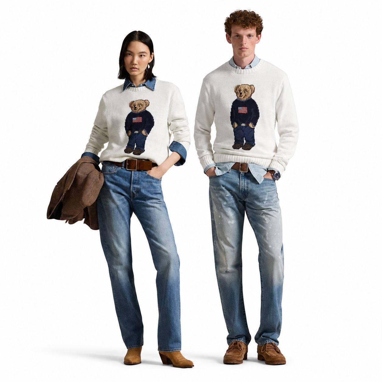 RL Polo Bear Sweater in Cotton-Linen