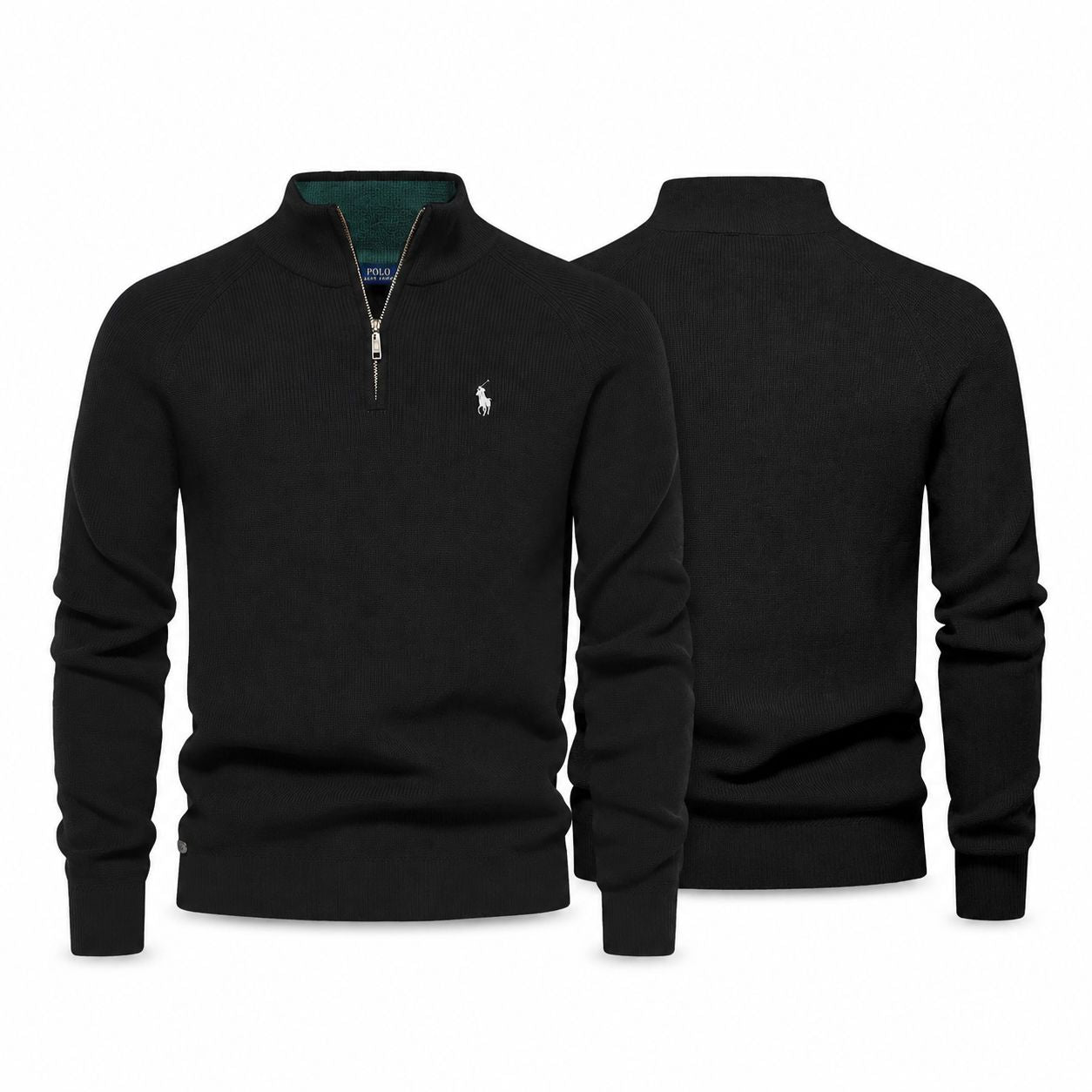 RL Ribbed Zip-Sweater Premium