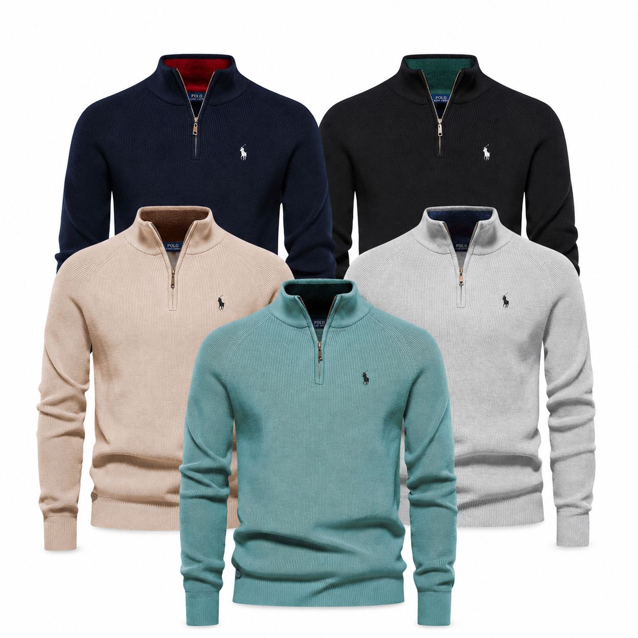 RL Ribbed Zip-Sweater Premium