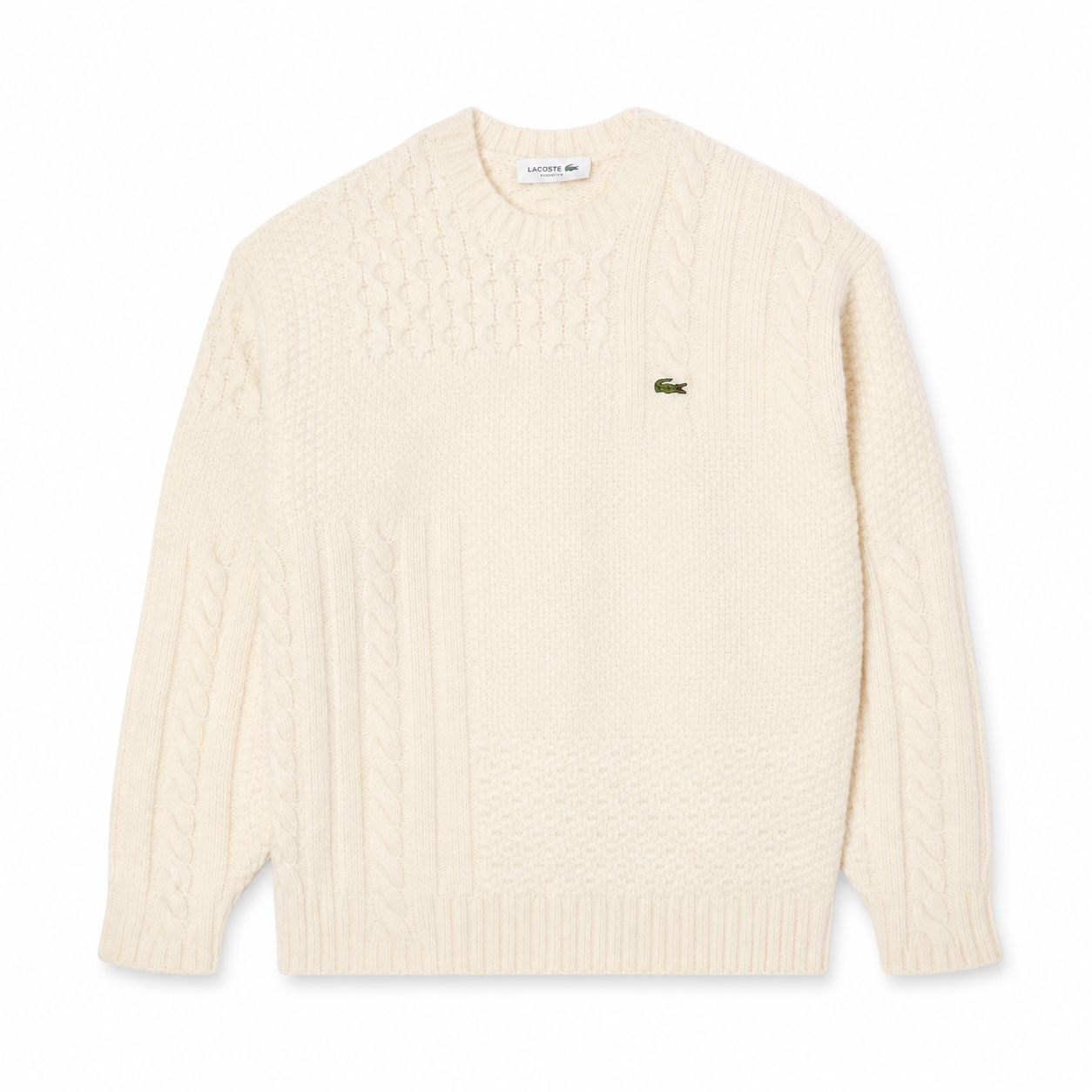 LC Relaxed Fit Sweater in Wool with Patchwork Effect