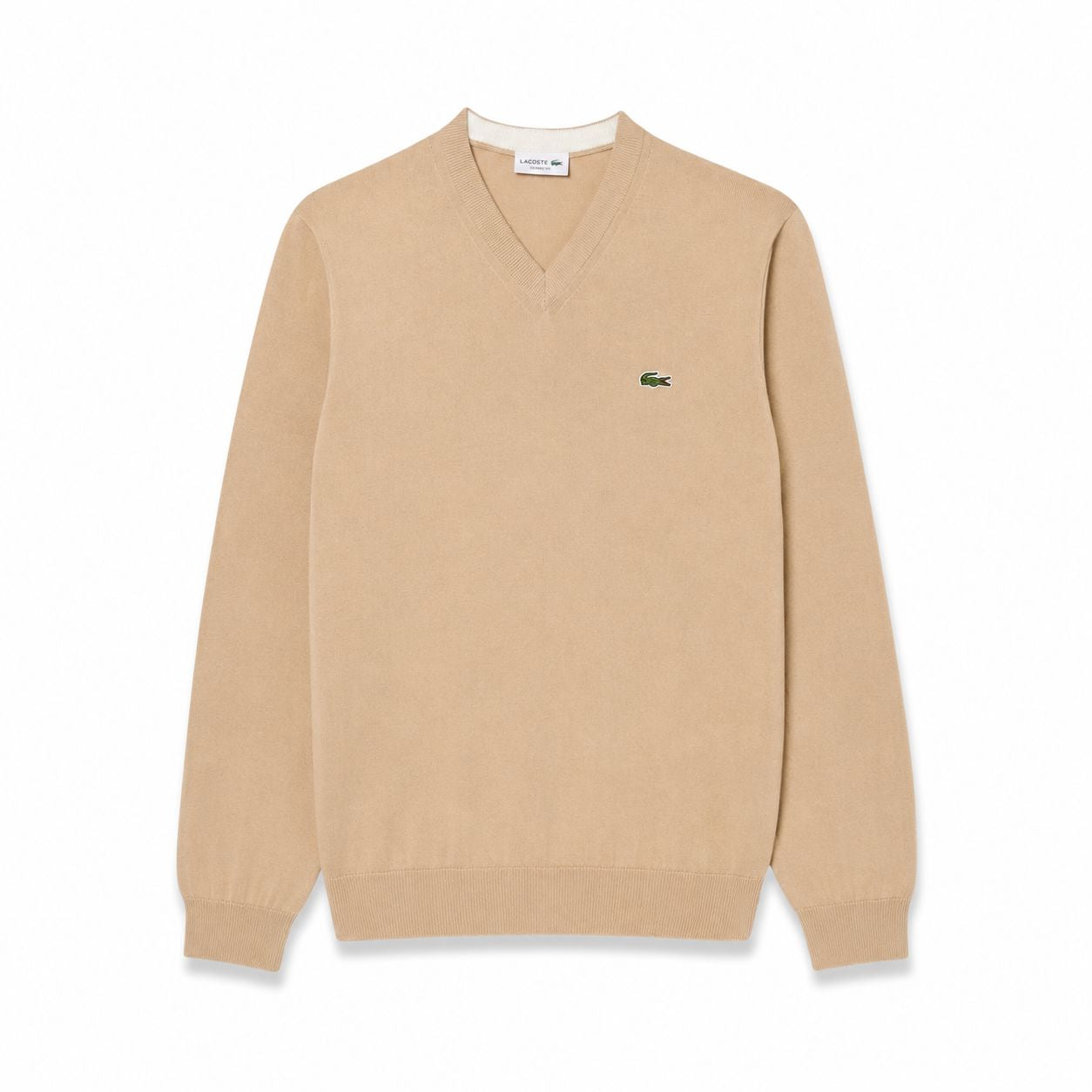 LC Monochrome Cotton-Sweater with V-Neck
