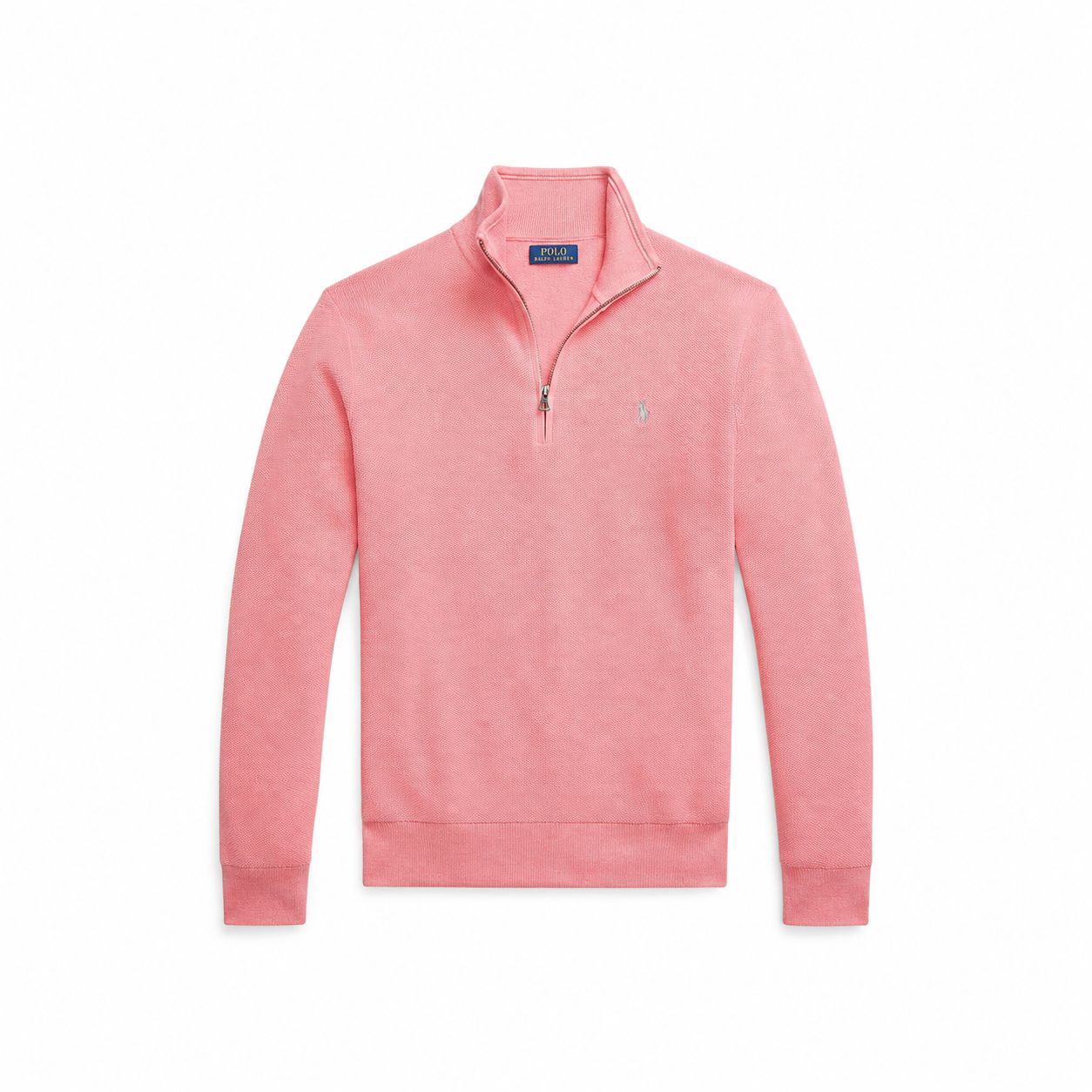 RL Mesh Knit Cotton-Sweater with Quarter Zip