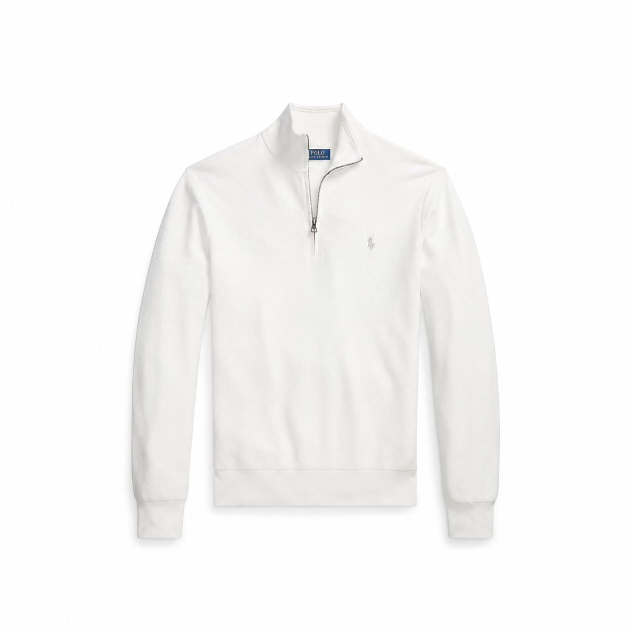 RL Mesh Knit Cotton-Sweater with Quarter Zip