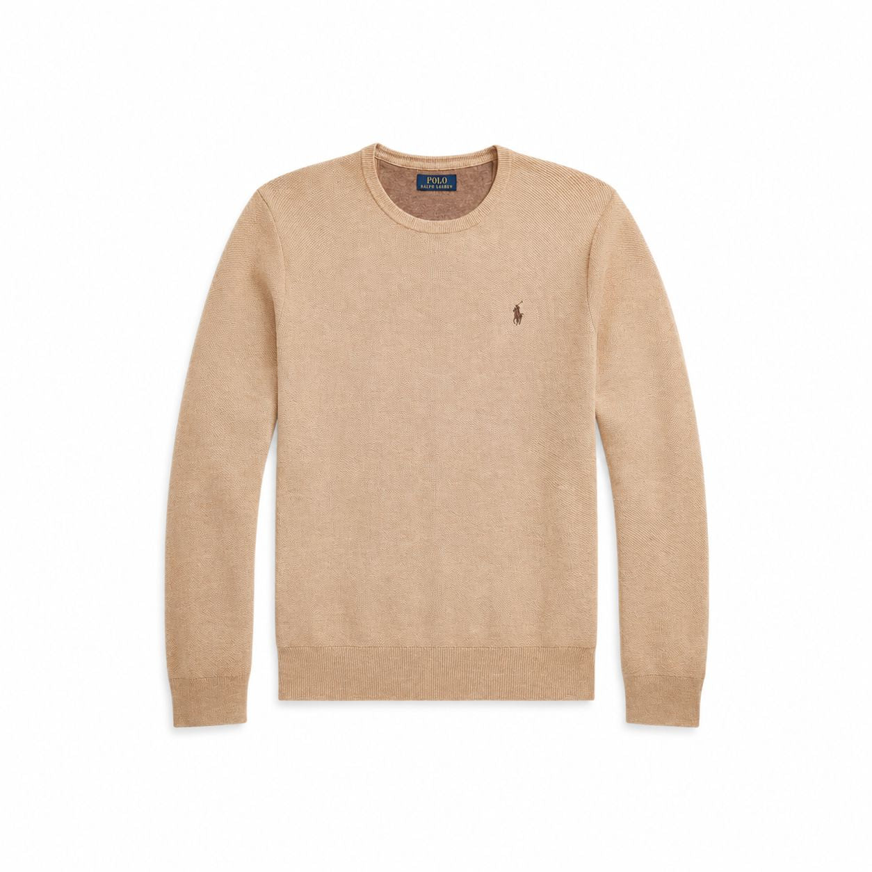 RL Mesh Knit Cotton-Sweater with Crew Neck