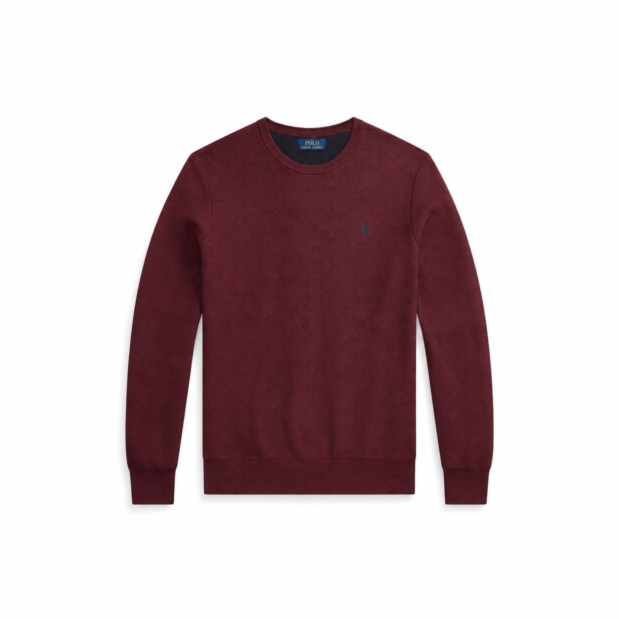 RL Mesh Knit Cotton-Sweater with Crew Neck