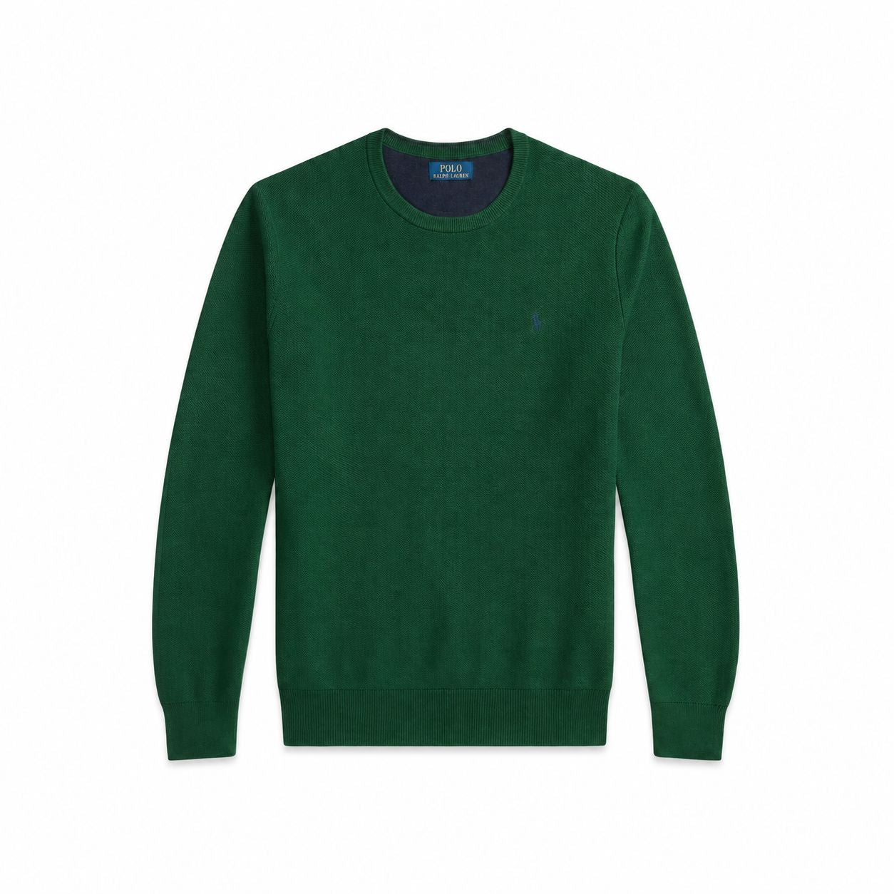 RL Mesh Knit Cotton-Sweater with Crew Neck