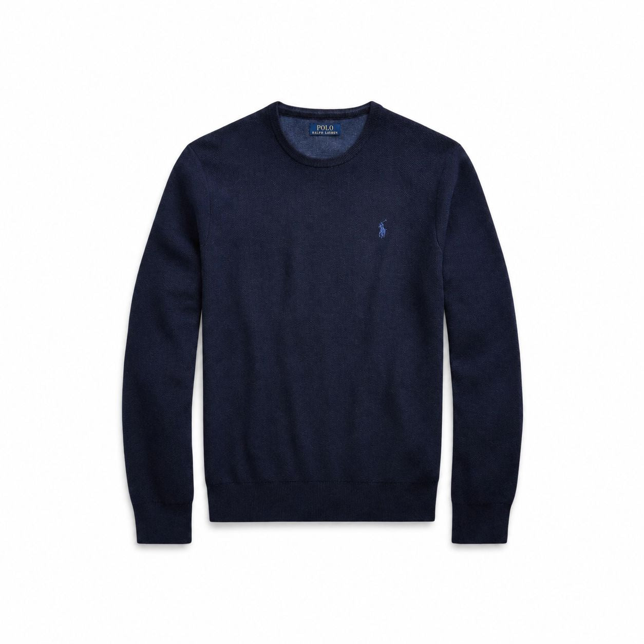 RL Mesh Knit Cotton-Sweater with Crew Neck