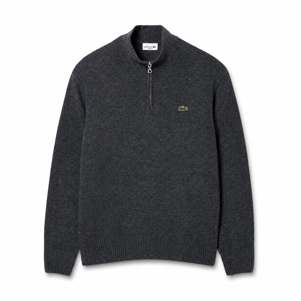 LC Men's Sweater with Zip and High Collar in Combed Wool