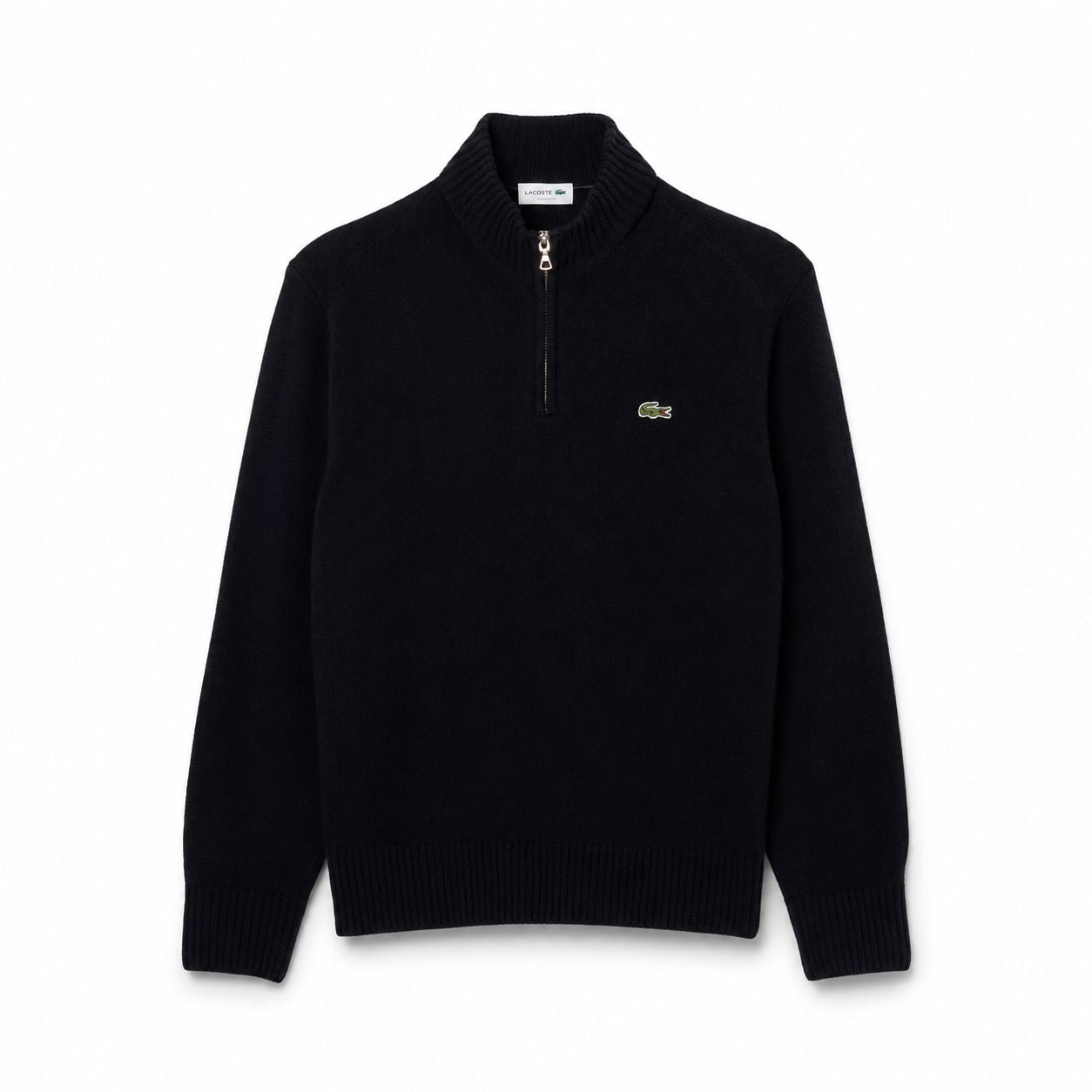 LC Men's Sweater with Zip and High Collar in Combed Wool