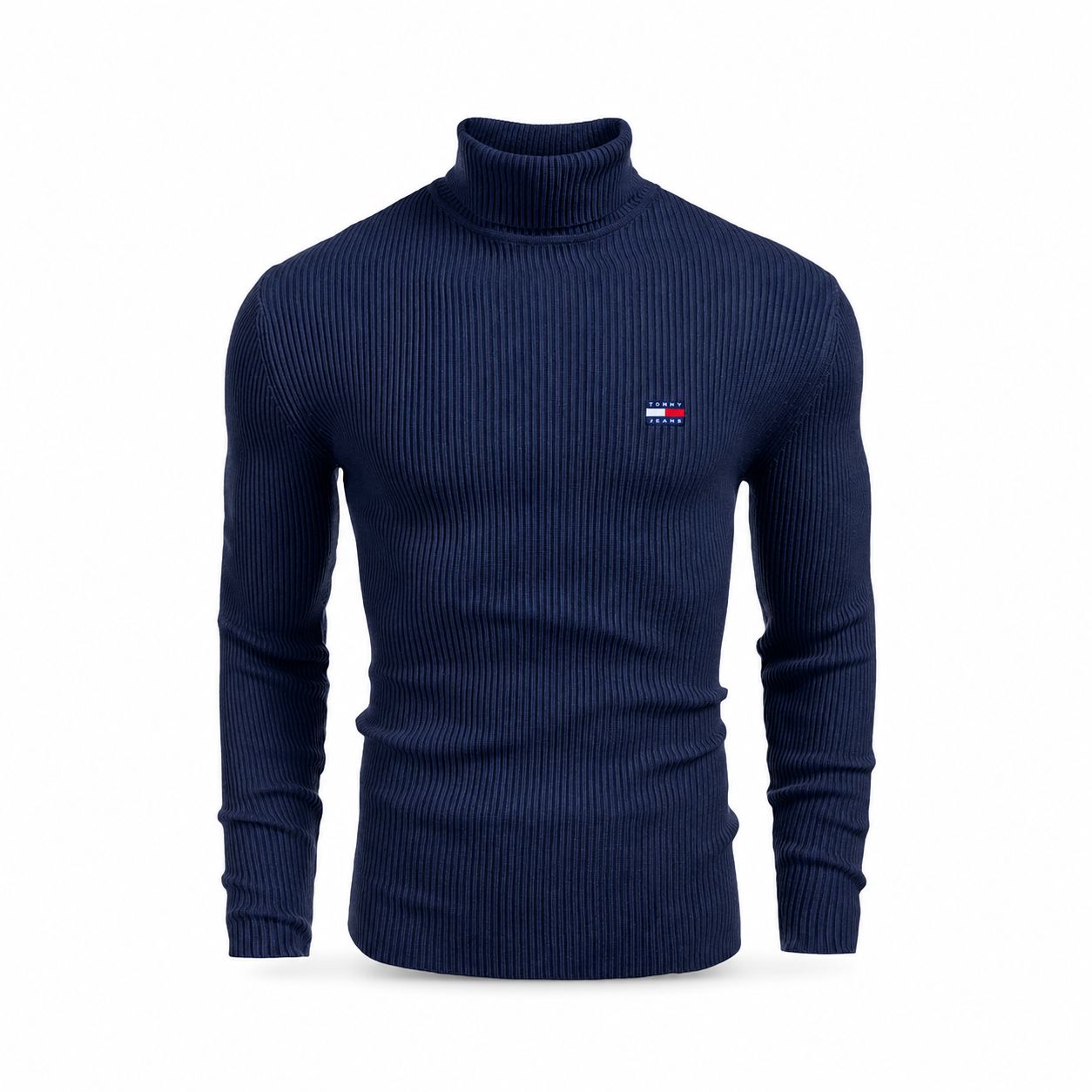 TH Turtleneck Sweater with Cable Knit in Wool