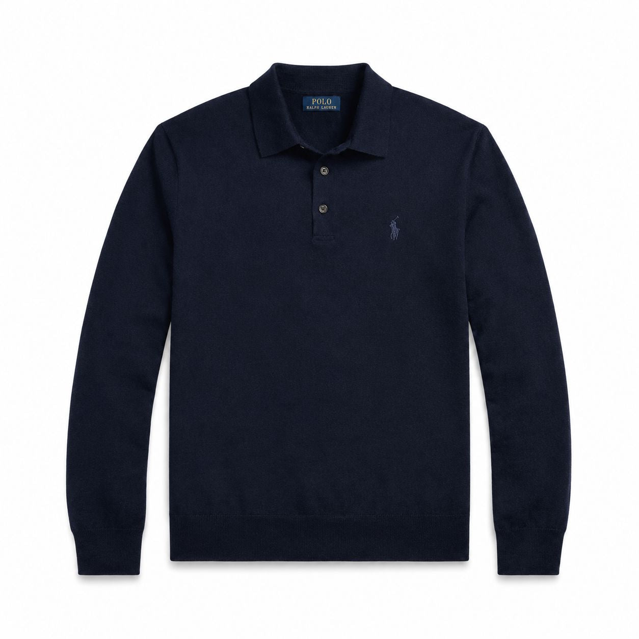 RL Wool Sweater with Polo Collar