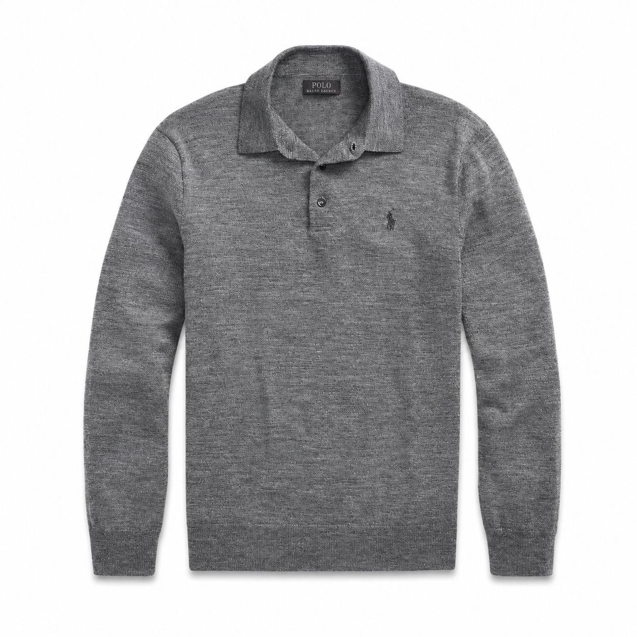 RL Wool Sweater with Polo Collar