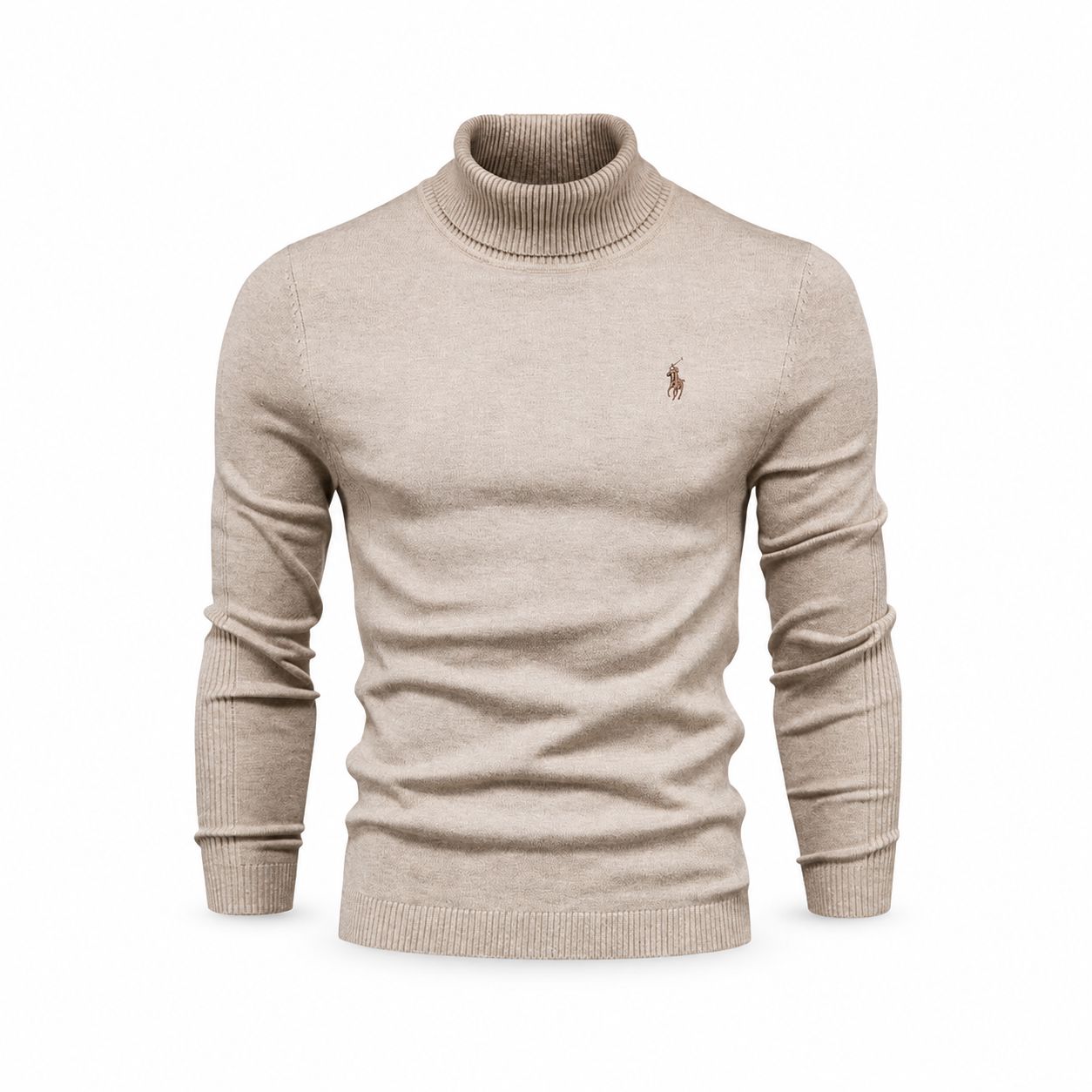 RL Turtleneck Cable Knit Wool Sweater