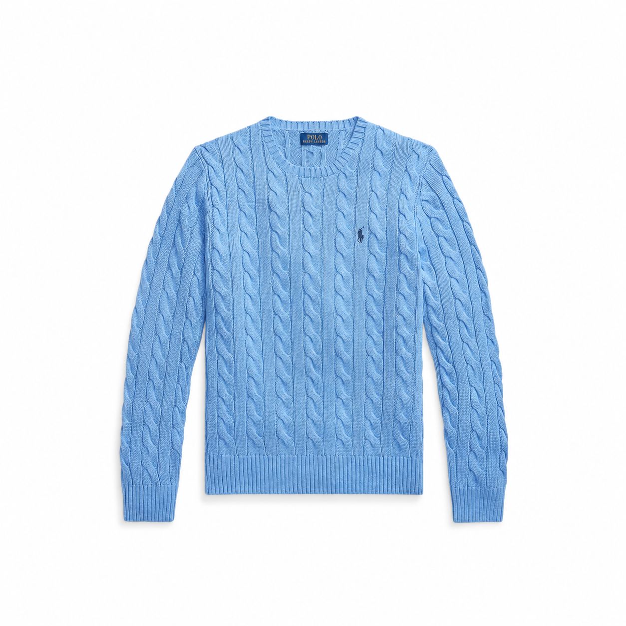 RL Cotton-Sweater with Cable Knit