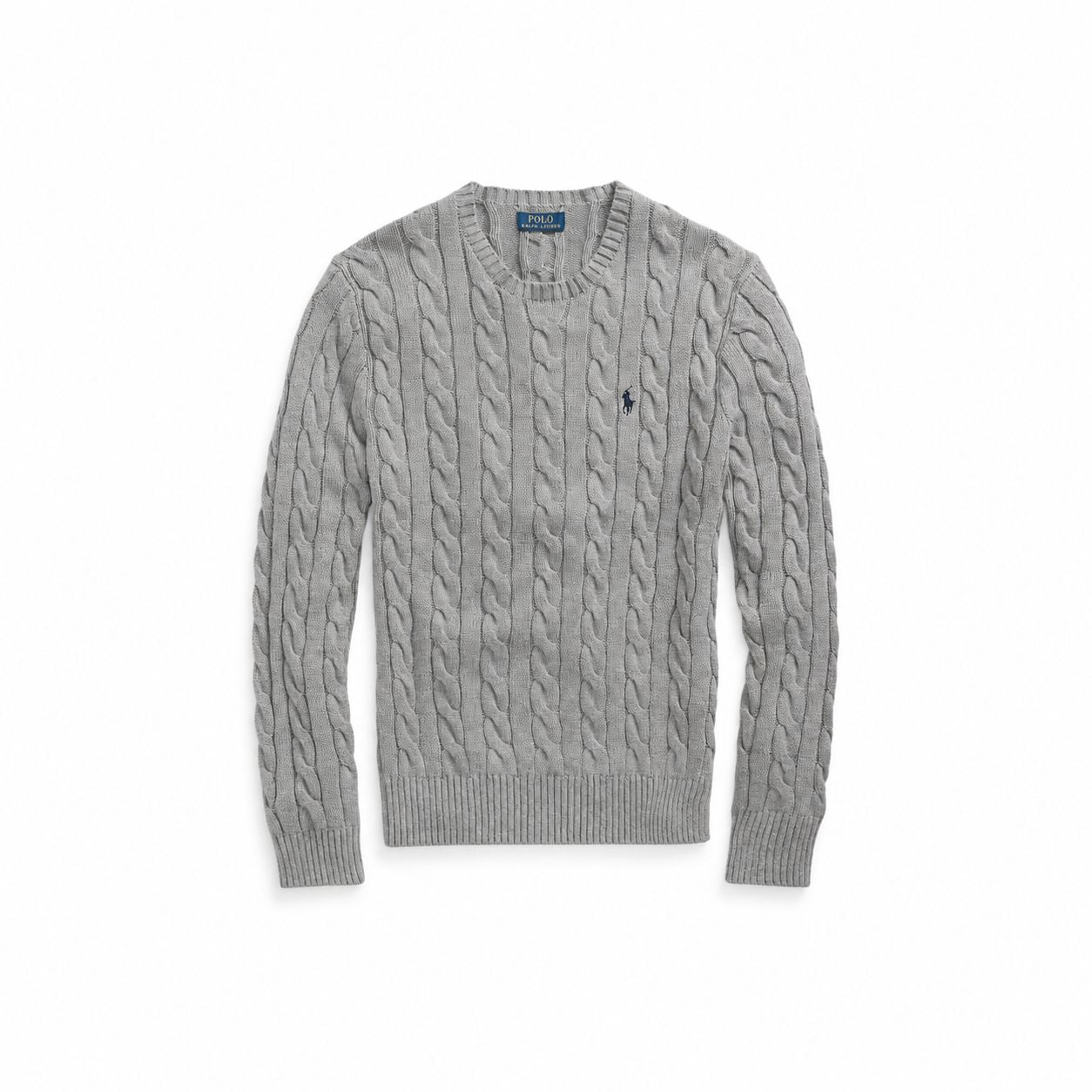RL Cotton-Sweater with Cable Knit