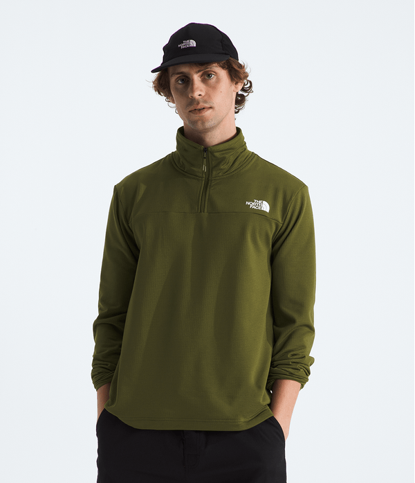 Fleece TNF Masculino Cedar Trail Grid 1/4 Zip Forest Olive