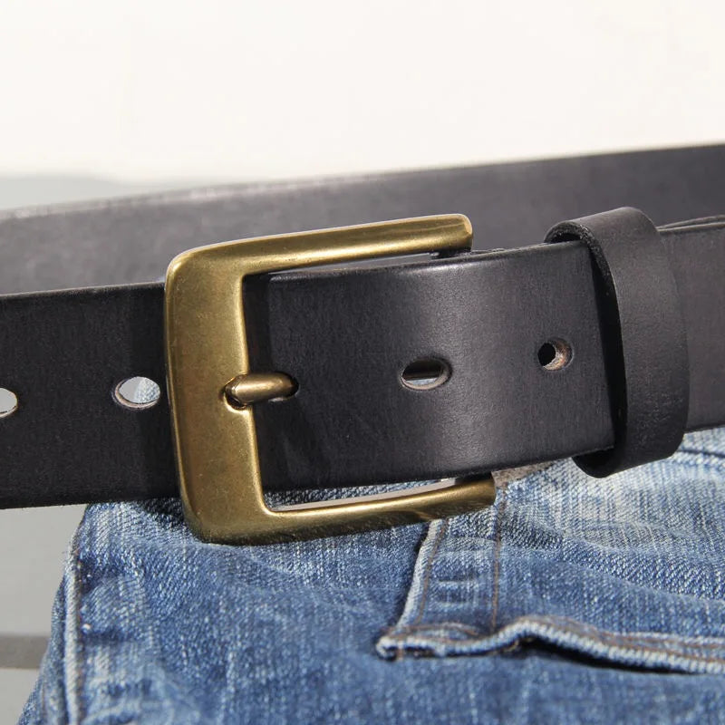 LUCIO® Retro Copper Buckle Leather Belt for Men