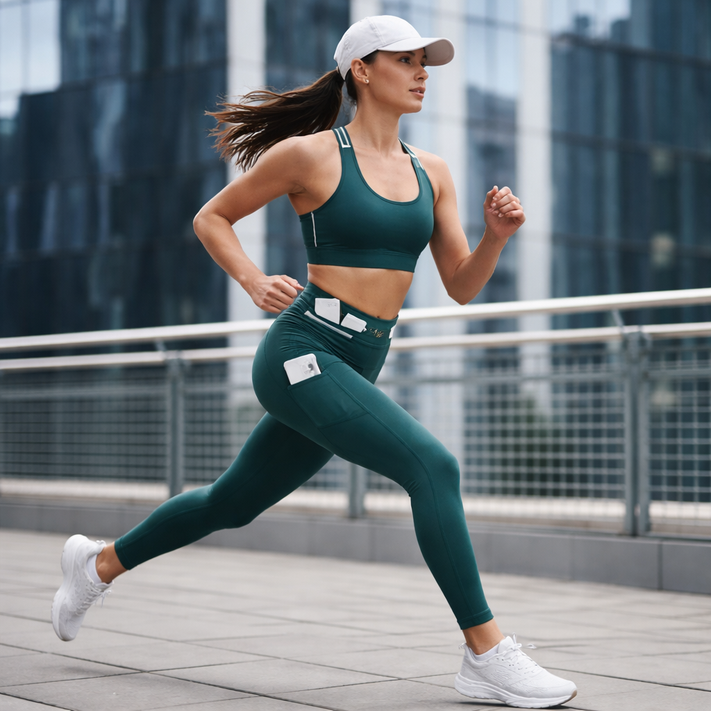 RUNNR Women’s High-Rise Running Tights with Built-In Belt