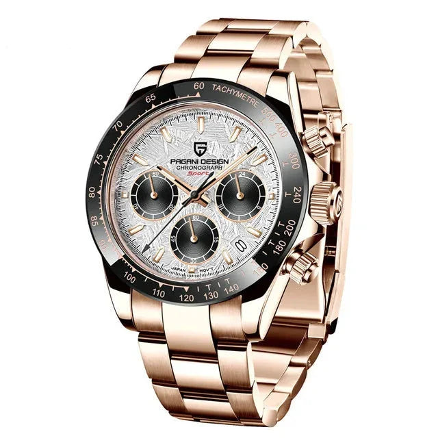 CASMONT® 40mm V2 Quartz Chronograph – Retro Sapphire Stainless Steel Waterproof Watch for Men