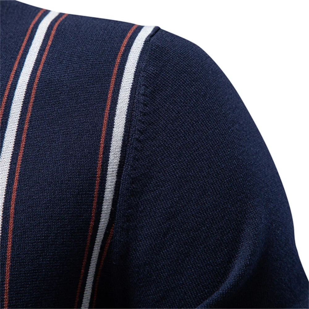 CORSINI® Contrast Stripe Knit Polo Shirt