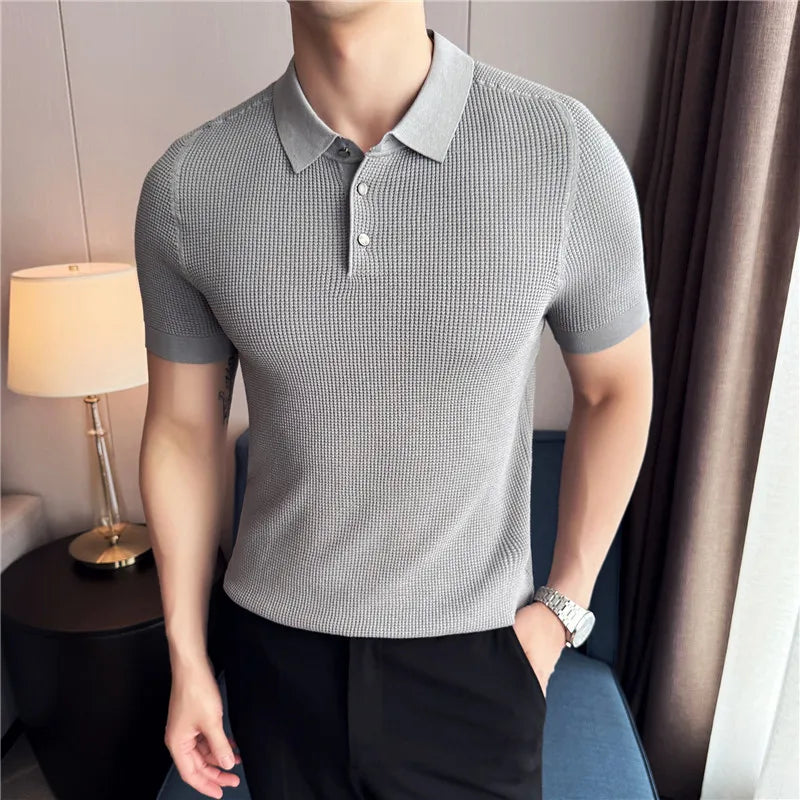 CORSINI® Men's Knitted Short Sleeve Polo Shirt