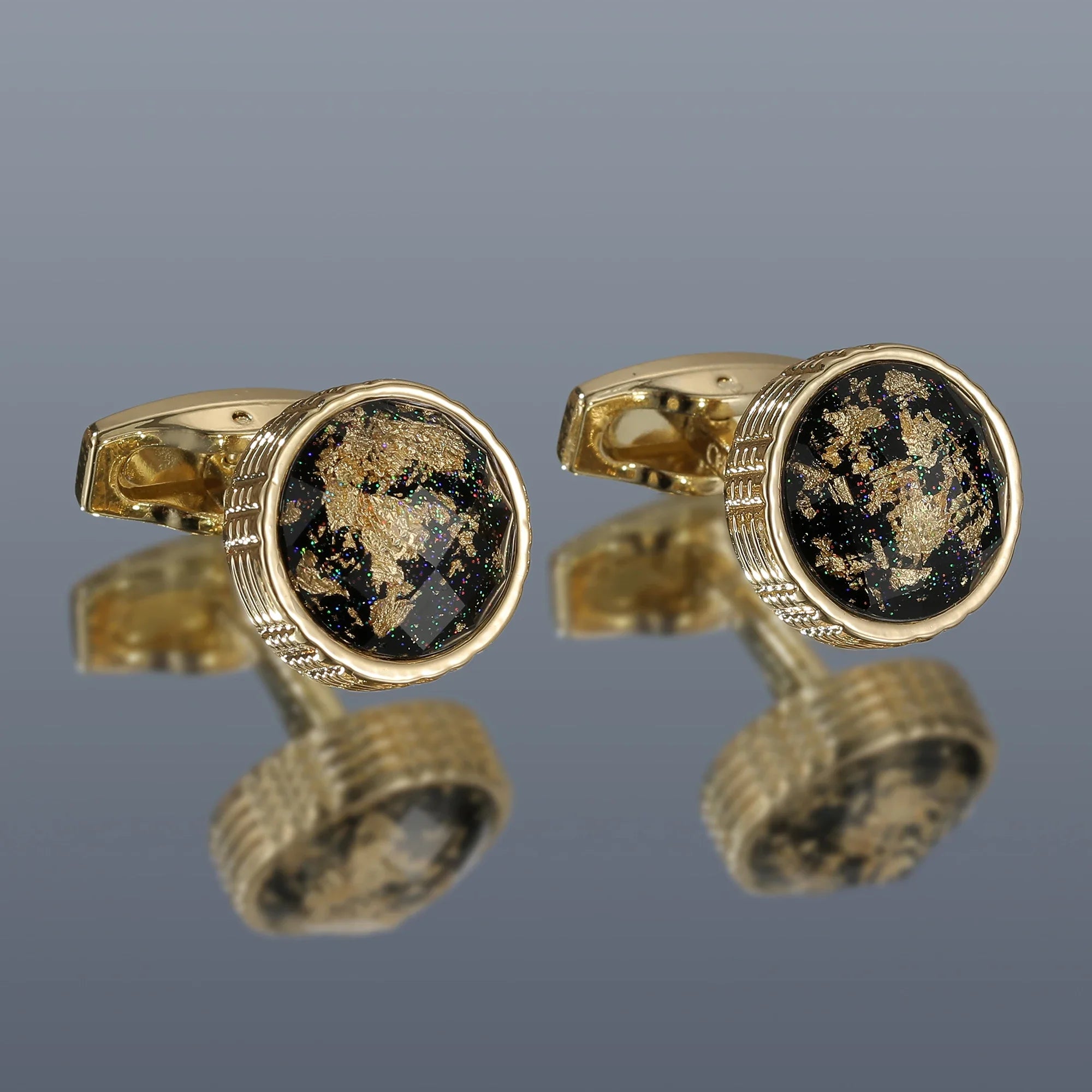 IMPERIALI® Round World Map Cufflinks – Tuxedo Edition