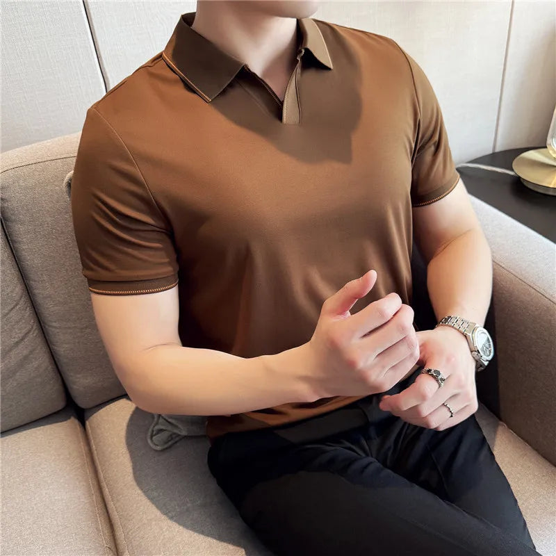 MONREALE® Men's Ice Silk Short Sleeve Polo Shirt