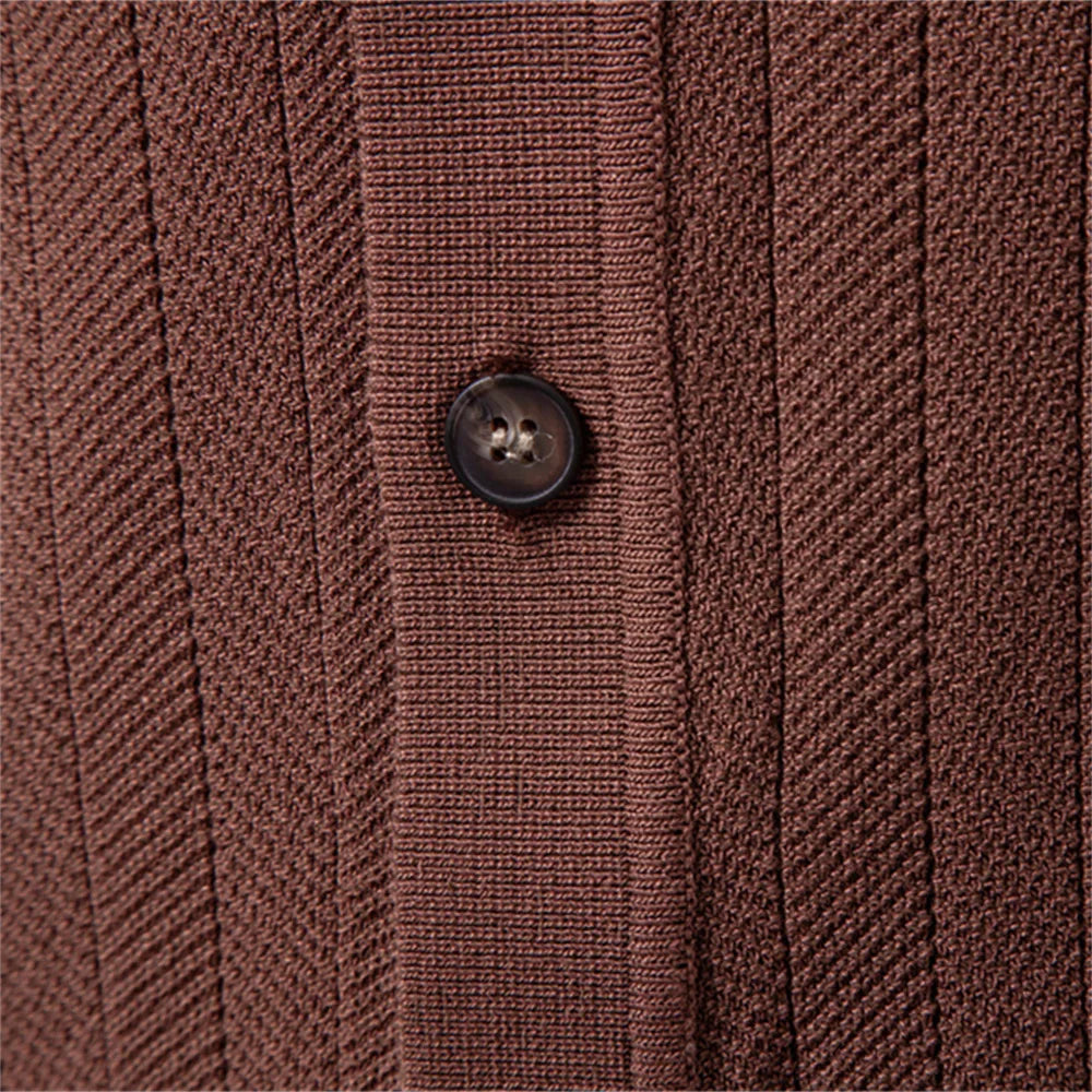 TESSARI® Ice Silk Button Business Polo Shirt