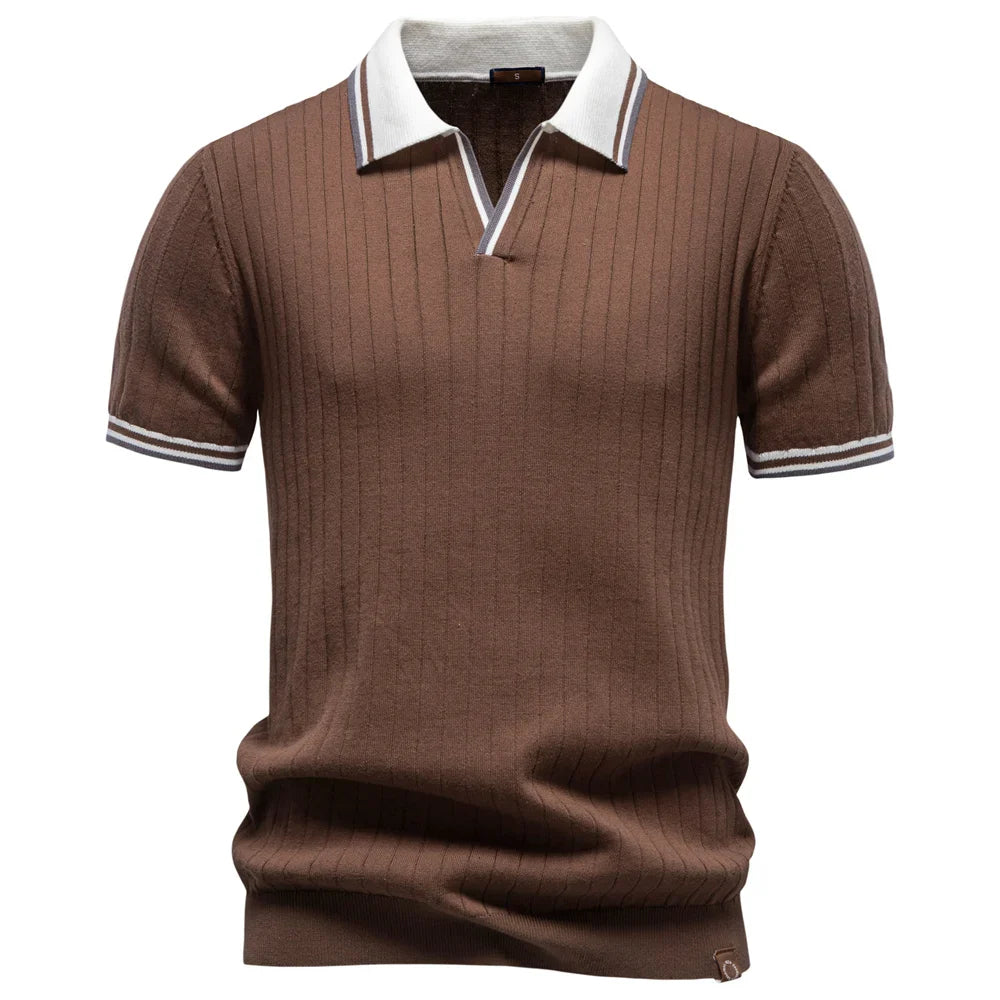 PONTEVECCHIO® Cotton Collar Knit Polo Shirt