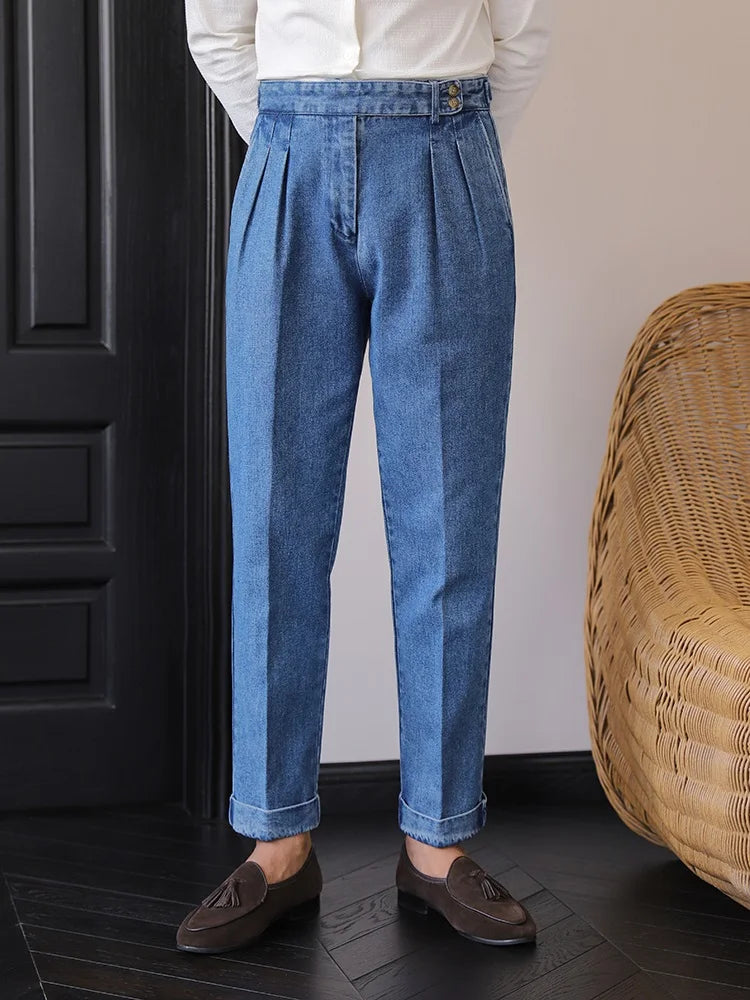 NAPOLI® Naples Denim High-Waist Straight Trousers