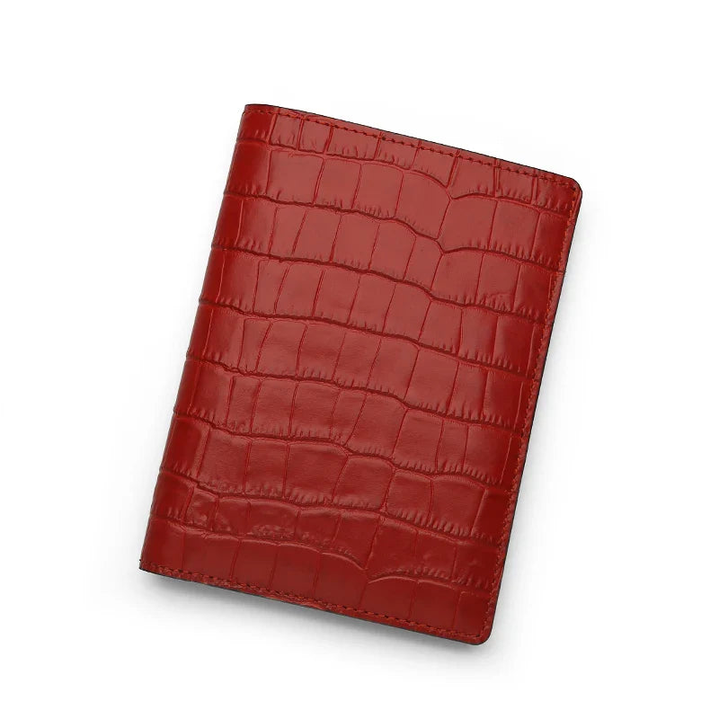 FLORENTI® Crocodile Embossed Leather Passport Cover