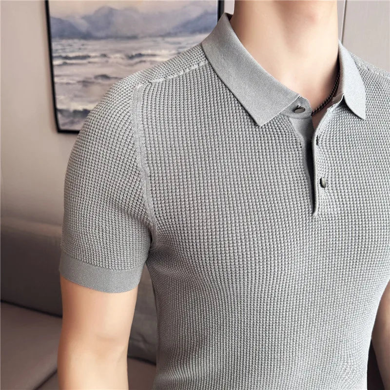 CORSINI® Men's Knitted Short Sleeve Polo Shirt