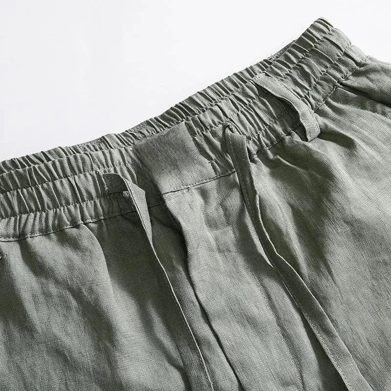 PORTOFINO® Men's Solid Color Cotton Linen Loose Fit Casual Pants